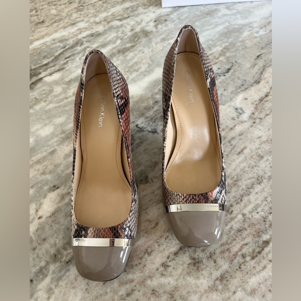 Calvin Klein snake print/patent